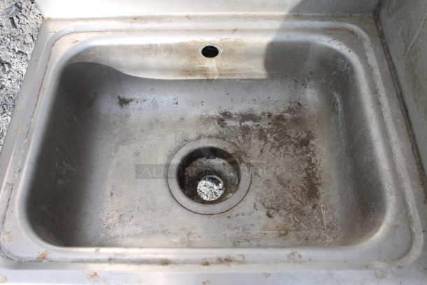 Stainless Steel Wall Mount Sink w/ Sidesplash - Image 2 of 4