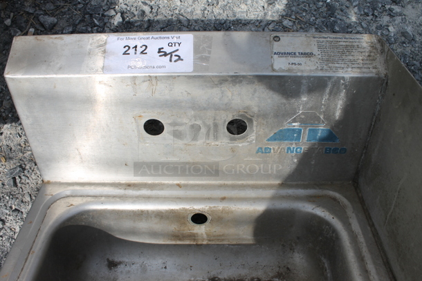 Stainless Steel Wall Mount Sink w/ Sidesplash - Image 3 of 4