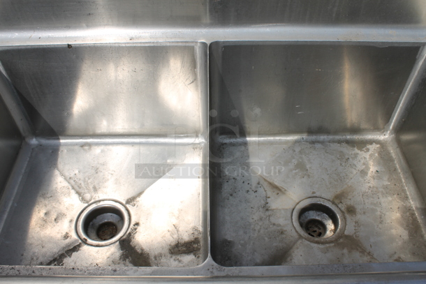Stainless Steel 3 Bay Sink w/ Left Side Drainboard on Legs. 16x20 Drainboard and 18x18 Bays - Image 2 of 6