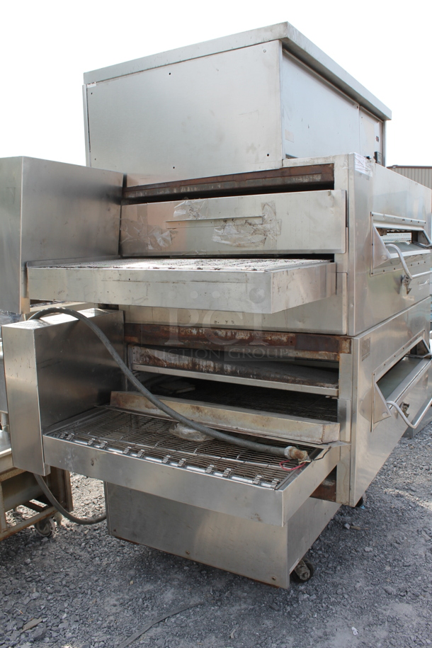 2 Middleby Marshall PS360S-2 Stainless Steel Commercial Gas Powered Floor Style Conveyor Pizza Oven on Commercial Casters. 2 Times Your Bid! - Image 3 of 12