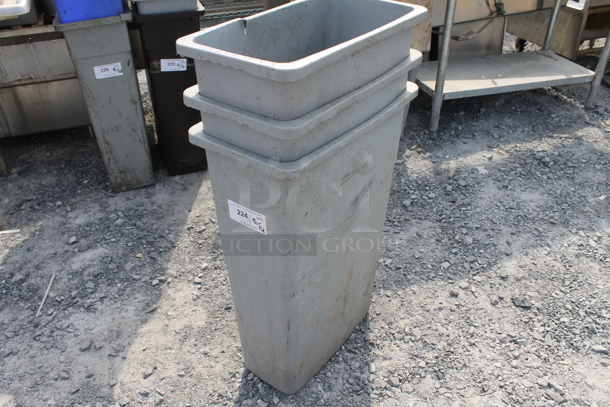 ALL ONE MONEY! 3 Slim Jim Trashcans w/ Lids - Image 3 of 3