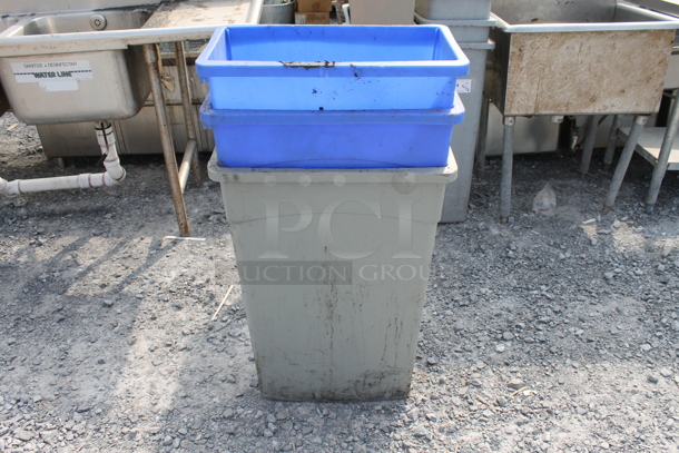 ALL ONE MONEY! 3 Slim Jim Trashcans  - Image 1 of 2