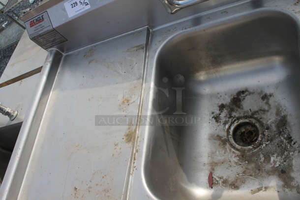 Eagle Stainless Steel Vegetable Sink w/ Drainboard. Drainboard is 16x23.5 and Bay is 13x18 - Image 3 of 6
