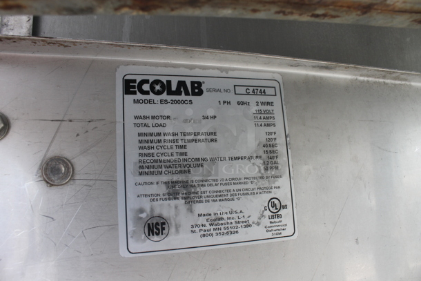EcoLab ES-2000CS Pass Through Dishwasher 115 Volt - Image 12 of 12