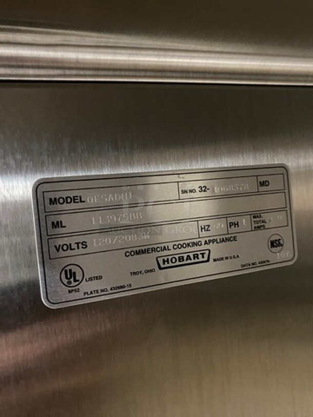 WOW! NEW! NEVER USED! Hobart Commercial Electric Powered Single Door Roll In Rack Proofer/ Warmer Holder/ Hot Food Storage! Solid Stainless Steel! Model: QESADHL SN: 321068378 120/208V 60HZ 1 Phase - Image 9 of 9