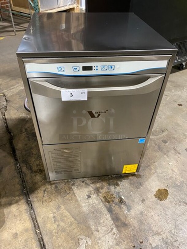 LATE MODEL! 2020 Veetsan Commercial Undercounter Dishwasher! All Stainless Steel! Model: VDU30G4 SN: 04320001 240V 60HZ 1 Phase