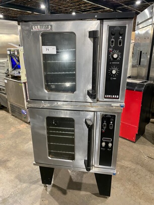 Garland Commercial Electric Powered Double Deck Convection Oven! With View Through Doors! Metal Oven Racks! All Stainless Steel! On Legs! 2x Your Bid Makes One Unit!