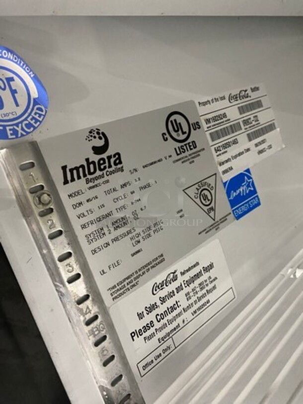 2016 Imbera Single Door Refrigerated Reach In Cooler Merchandiser! With View Through Door! With Poly Coated Racks! Model: VR09CCC02 SN: 642160501463 115V 60HZ 1 Phase - Image 7 of 9