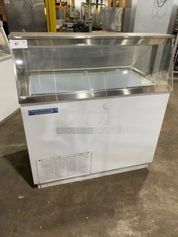 Kelvinator Commercial Refrigerated Ice Cream Dipping Cabinet/ Display Case Merchandiser! With Slanted Front Glass! With Rear Access Doors!