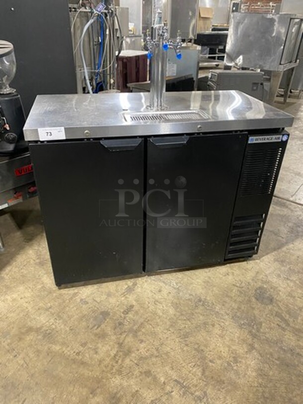 Beverage Air Commercial Refrigerated 3 Tap Kegerator! With 2 Door Storage Space Underneath! Model: DD48Y1B079 SN: 10814264 115V 60HZ 1 Phase - Image 1 of 10