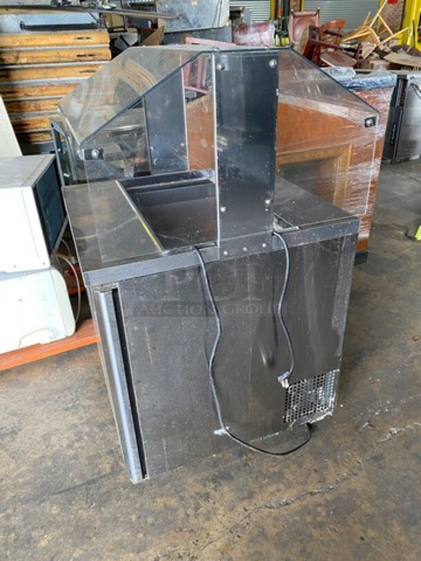 Turbo Air Commercial Refrigerated Salad Bar Island! With Sneeze Guard! Single Door Underneath Storage Space! All Stainless Steel! Model: MST28N711S SN: H2KMS29D3900 115V - Image 2 of 7