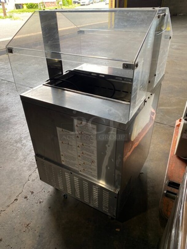 Turbo Air Commercial Refrigerated Salad Bar Island! With Sneeze Guard! Single Door Underneath Storage Space! All Stainless Steel! Model: MST28N711S SN: H2KMS29D3900 115V - Image 3 of 7