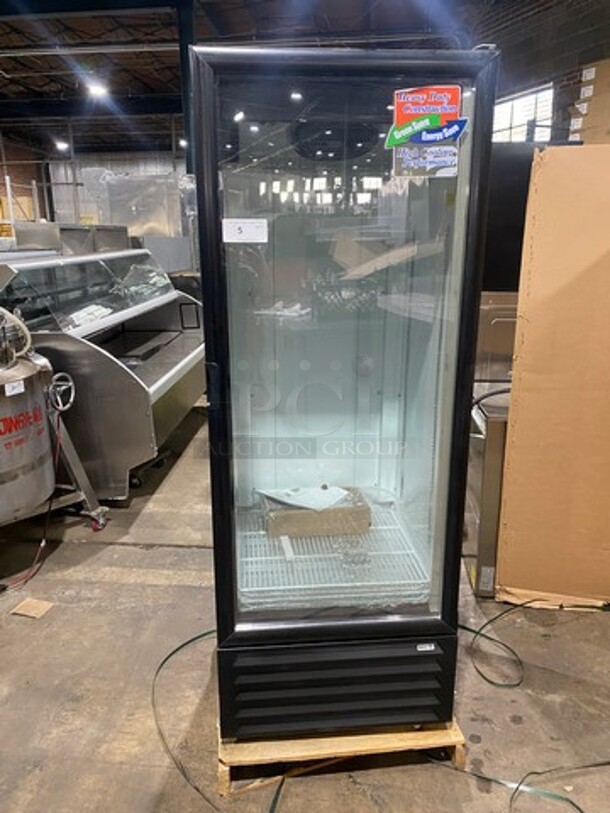 NEW! SCRATCH-N-DENT! LATE MODEL! 2019 Asber Commercial Single Door Reach In Cooler Merchandiser! With View Through Door! Poly Coated Racks! Model: ARM17A SN: 8101693579 115V 60HZ 1 Phase