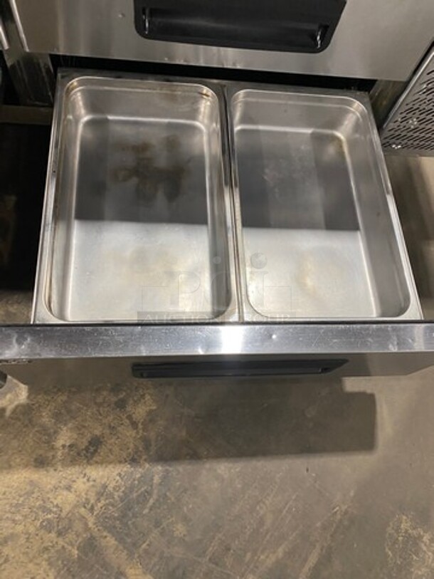 Blue Air Commercial Refrigerated Chef Base! With 4 Drawer Storage Space! All Stainless Steel! On Casters! Model: BACB74M SN: FNNBACB740021 115V 60HZ 1 Phase - Image 6 of 8