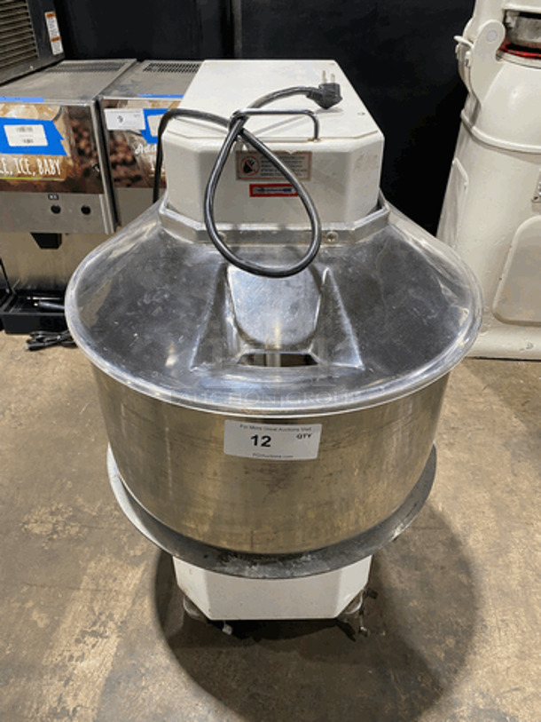 LATE MODEL! 2018 Sirman Commercial 55 QT Spiral Mixer! With Mixing Bowl And Bowl Guard! WORKING WHEN REMOVED! Model: HRC50TA SN: 18S01141 220V