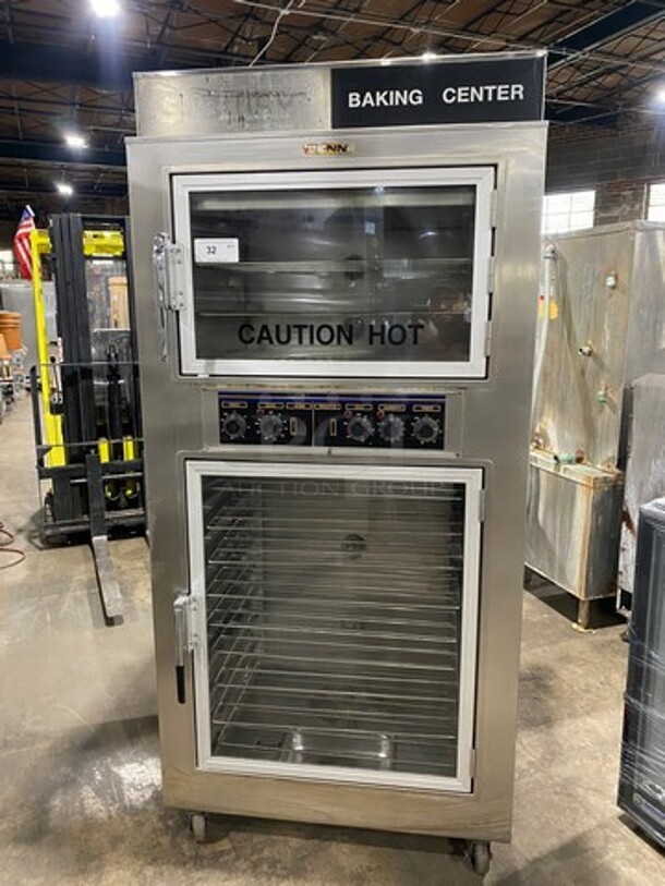 Nuvu Commercial Baking Center Oven Proofer Combo! With Metal Oven Racks! Stainless Steel! On Casters! Model: SUB123 SN: 00247907040300010001 120/208V 60HZ 3 Phase