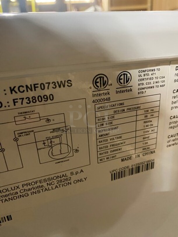 NEW! SCRATCH-N-DENT! LATE MODEL! Kelvinator Commercial Reach Down Chest Freezer! With Hinged Top Lid! Model: KCNF073WS SN: F738090 115V - Image 9 of 10