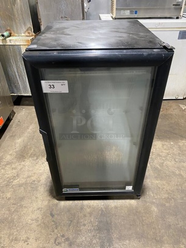 2013 Imbera Commercial Countertop Mini Reach In Cooler Merchandiser! With View Through Door! With Poly Coated Racks! Model: VR06 SN: 654130601680 115V 60HZ 1 Phase