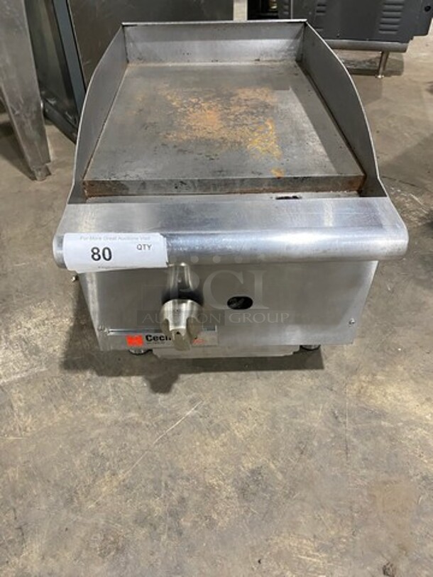 Cecilware Pro Commercial Countertop Gas Powered Flat Top Griddle! With Back And Side Splashes! All Stainless Steel! On Legs! - Image 1 of 7