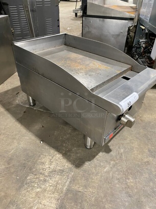 Cecilware Pro Commercial Countertop Gas Powered Flat Top Griddle! With Back And Side Splashes! All Stainless Steel! On Legs! - Image 2 of 7