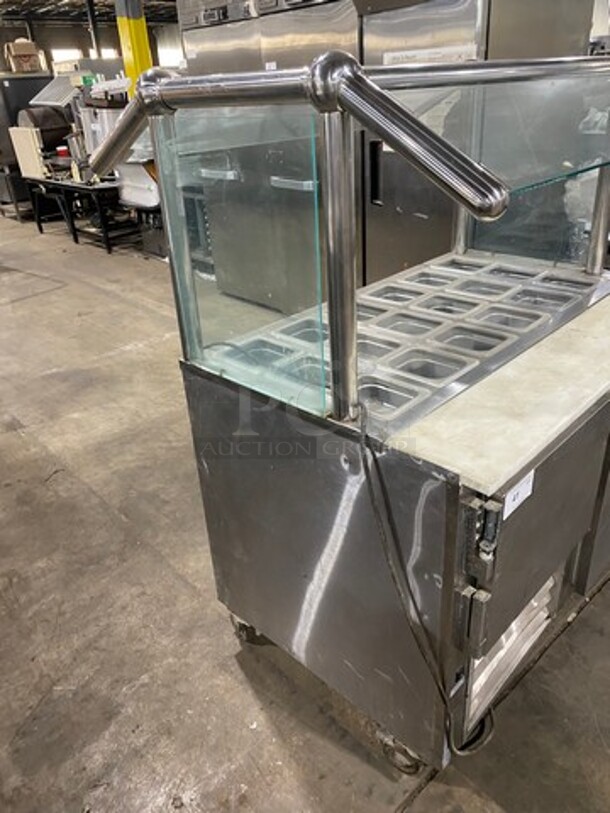 Leader Commercial Electric Powered Cold Pan! With Commercial Cutting Board! With Sneeze Guard! With Storage Space Underneath! Solid Stainless Steel! On Casters! - Image 2 of 8