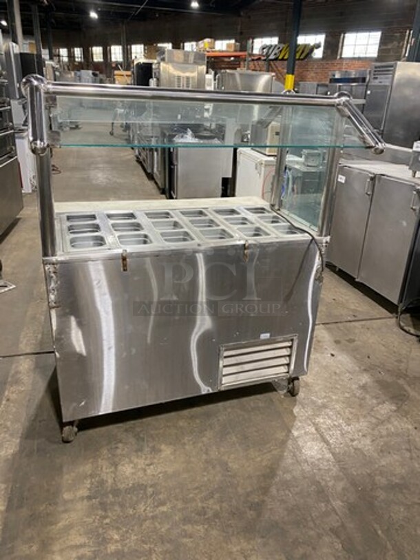 Leader Commercial Electric Powered Cold Pan! With Commercial Cutting Board! With Sneeze Guard! With Storage Space Underneath! Solid Stainless Steel! On Casters! - Image 3 of 8