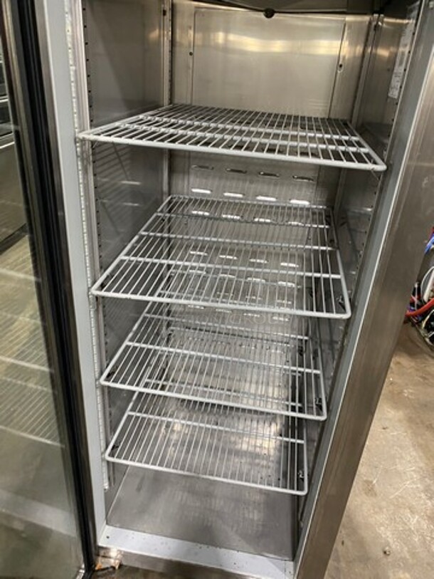 Hoshizaki Commercial Single Door Reach In Cooler! With View Through Door! Poly Coated Racks! Stainless Steel Body! On Casters! Model: CR1SFGECL SN: H50321G 115V 60HZ 1 Phase - Image 5 of 9