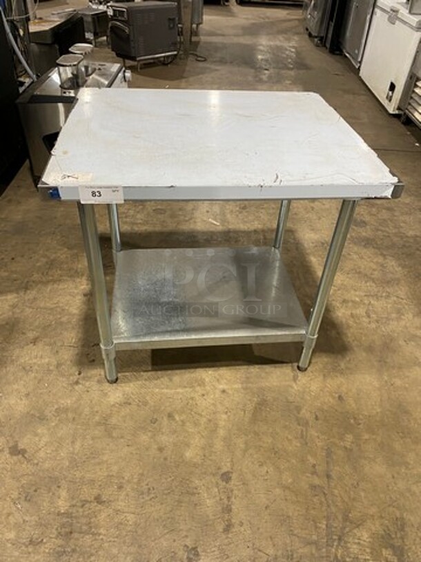 Solid Stainless Steel Work Top/ Prep Table! With Storage Space Underneath! On Legs! - Image 1 of 7
