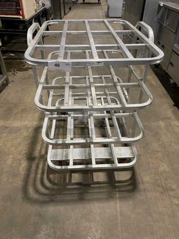 Win Holt Commercial Aluminum Mobile Merchandise Display Cart! On Casters Model: AVT42637PU