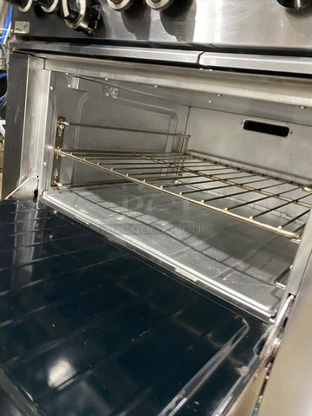 US Range Commercial Natural Gas Powered 6 Burner Stove! With Raised Back Splash And Salamander! With Oven Underneath! All Stainless Steel! On Casters! - Image 7 of 10
