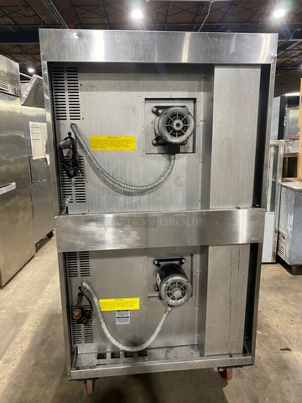NICE! Bakers Pride Commercial Natural Gas Powered Double Deck Convection Oven! With View Through Doors! Metal Oven Racks! All Stainless Steel! On Casters! 2x Your Bid Makes One Unit! Model: GDCO11G SN: 5552919060003 - Image 2 of 10