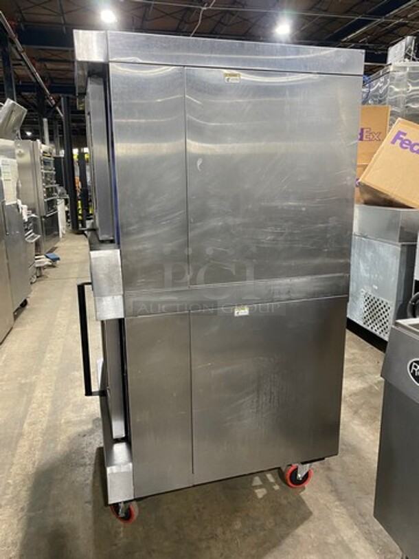 NICE! Bakers Pride Commercial Natural Gas Powered Double Deck Convection Oven! With View Through Doors! Metal Oven Racks! All Stainless Steel! On Casters! 2x Your Bid Makes One Unit! Model: GDCO11G SN: 5552919060003 - Image 3 of 10