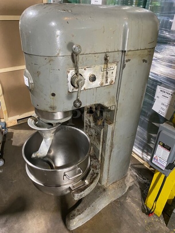 Hobart Commercial Floor Style 80QT Planetary Mixer! With Mixing Bowl! With Spiral Hook Attachment! Model: M802 SN: 11096840 220V 60HZ 3 Phase - Image 2 of 12
