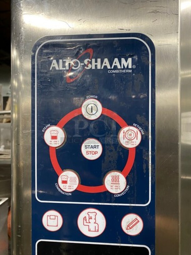 NICE! Alto Shaam Commercial Natural Gas Powered Combitherm Convection Oven/ Steamer! With Roll In Rack! With View Through Door! Stainless Steel! On Legs! Model: 20.20MLG SN: 5940923003 - Image 6 of 12
