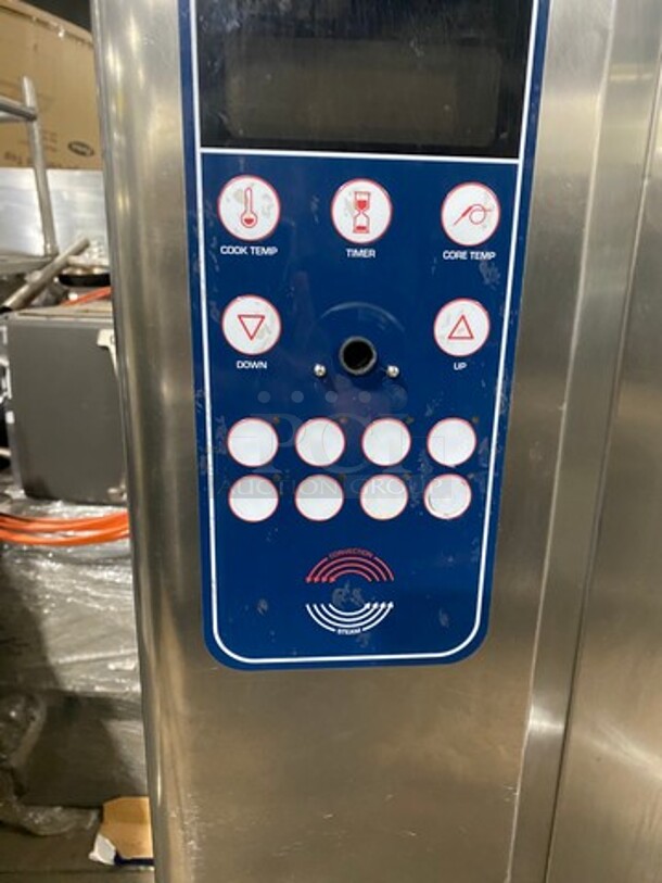 NICE! Alto Shaam Commercial Natural Gas Powered Combitherm Convection Oven/ Steamer! With Roll In Rack! With View Through Door! Stainless Steel! On Legs! Model: 20.20MLG SN: 5940923003 - Image 7 of 12