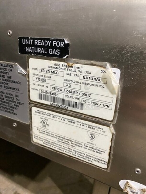 NICE! Alto Shaam Commercial Natural Gas Powered Combitherm Convection Oven/ Steamer! With Roll In Rack! With View Through Door! Stainless Steel! On Legs! Model: 20.20MLG SN: 5940923003 - Image 8 of 12