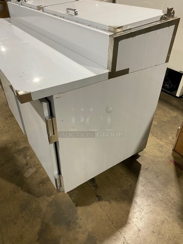 NEW! NEVER USED! LATE MODEL! 2020 Leader Commercial Refrigerated Pizza Prep Table! With 3 Door Storage Space Underneath! All Stainless Steel! On Casters! Model: ESPT72 SN: NF11J2191NW 115V 60HZ 1 Phase - Image 2 of 10