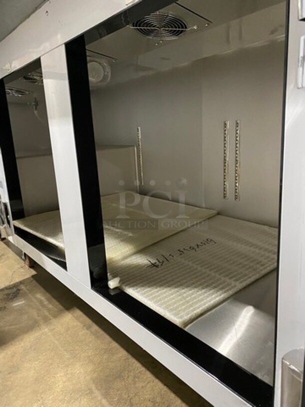 NEW! NEVER USED! LATE MODEL! 2020 Leader Commercial Refrigerated Pizza Prep Table! With 3 Door Storage Space Underneath! All Stainless Steel! On Casters! Model: ESPT72 SN: NF11J2191NW 115V 60HZ 1 Phase - Image 6 of 10