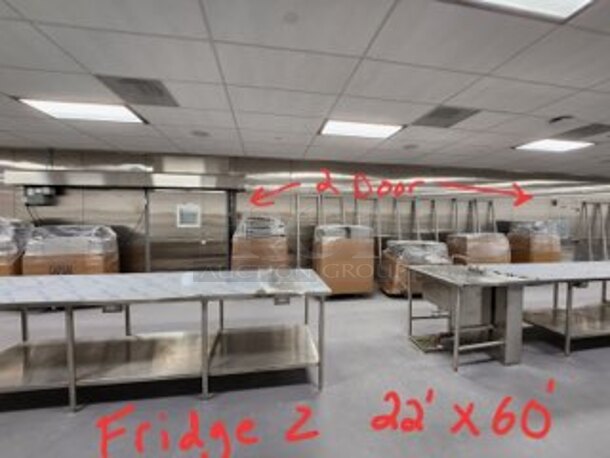 BRAND NEW! Custom Unit Was Installed and Then Removed and Never Used. 3 Pacific Walk In Boxes w/ 22'x60'x10' Cooler Box, 16'x24'x10' Cooler Box and 22'x25'x10' Freezer Box That Turns Into Blast Chiller Room! Comes w/ 2 Chase Slider Doors 1900RLSM w/ FULLY AUTOMATIC Operation 230 Volt, 3 Phase, 3 Doors, 5 OmniTemp OIJ-WC-V-1-0-3-4 208/230 Volt, 3 Phase Compressors, 6 KLP320MA-S1D-ESTM81 115 Volts, 1 Phase Evaporator Fans. 3 Times Your Bid! - Image 7 of 12