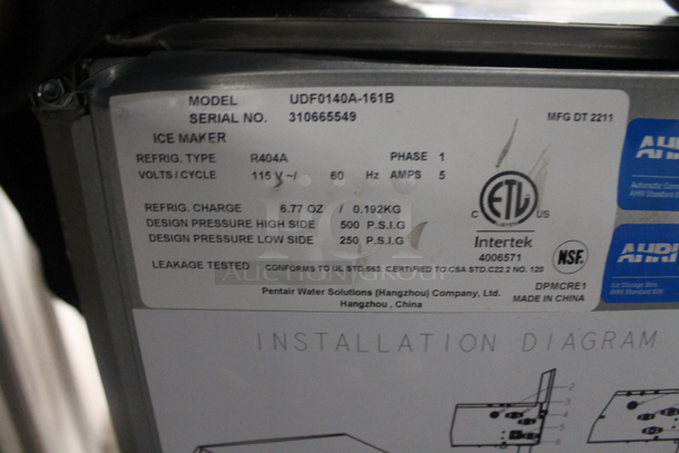 BRAND NEW SCRATCH AND DENT! 2022 Manitowoc UDF0140A-161B Commercial Stainless Steel Undercounter Ice Machine. 115V, 1 Phase.  - Image 7 of 7