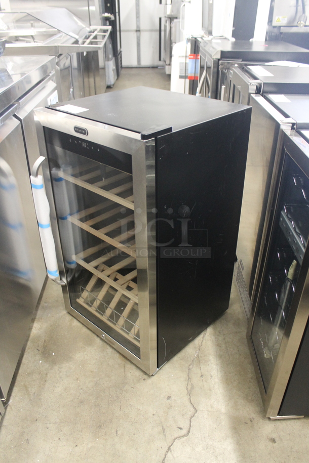 BRAND NEW SCRATCH AND DENT! Whynter FWC-341TS 34 Bottle Freestanding Stainless Steel Wine Cooler With Display Shelf, Digital Control And Wood Shelves. 115V. Tested And Working!  - Image 3 of 6