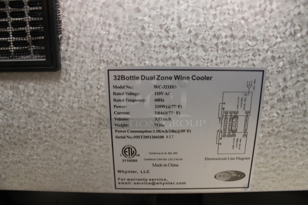 BRAND NEW SCRATCH AND DENT! Whynter WC-321DD Stainless Steel 32 Bottle Dual Zone Wine Cooler. 110V. Tested And Working!  - Image 7 of 7