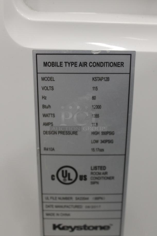 BRAND NEW SCRATCH AND DENT! Keystone KSTAP12B White Mobile Type Air Conditioner. 115V And 12,000 BTU. Tested and Working! - Image 7 of 7