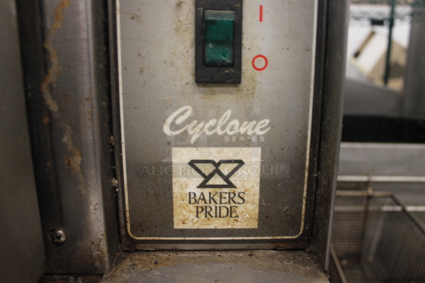 2 Bakers Pride Cyclone Series Commercial Stainless Steel Natural Gas Double Deck Full Size Convection Oven With Steel Racks And Baking Pans On Commercial Casters. 2 Times Your Bid!  - Image 7 of 10