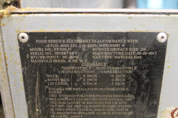 2017 Avantco FF300-N Commercial Stainless Steel Natural Gas Floor Fryer With 2 Fryer Baskets On Commercial Casters. 90,000 BTU. - Image 6 of 6