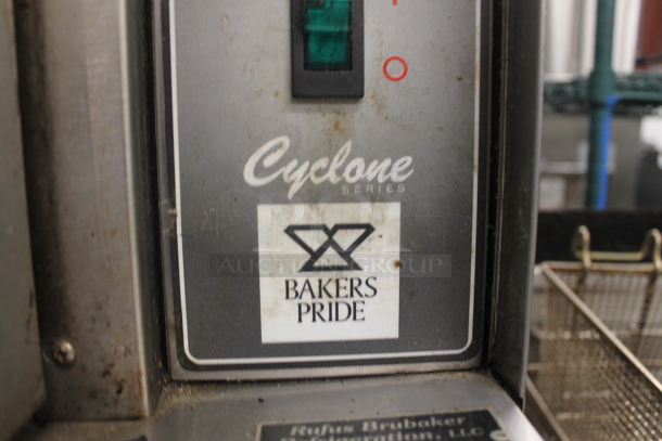 2 Bakers Pride Cyclone Series Commercial Stainless Steel Natural Gas Powered Double Stack Convection Ovens With Steel Racks On Commercial Casters. 2 Times Your Bid!  - Image 7 of 9