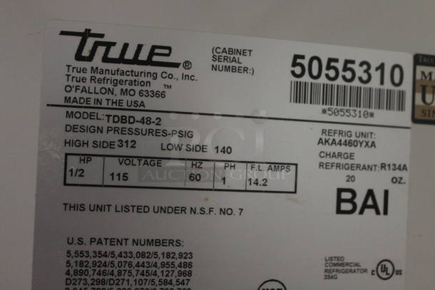 True TDBD-48-2 Commercial Stainless Steel Full Service Refrigerated Deli Case With Straight Glass. 115V, 1 Phase. Tested and Working! - Image 6 of 6