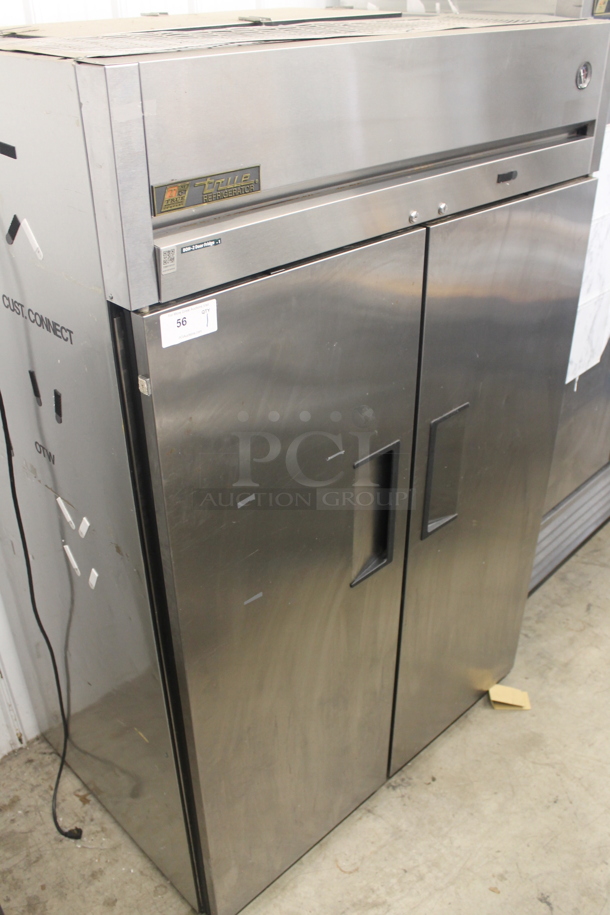 2013 True TG2R-2S Commercial Stainless Steel Two Door Reach-In Cooler With Polycoated Shelves And Box Of Commercial Casters. 115V, 1 Phase. Tested and Working! - Image 2 of 7