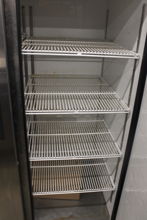 2013 True TG2R-2S Commercial Stainless Steel Two Door Reach-In Cooler With Polycoated Shelves And Box Of Commercial Casters. 115V, 1 Phase. Tested and Working! - Image 5 of 7