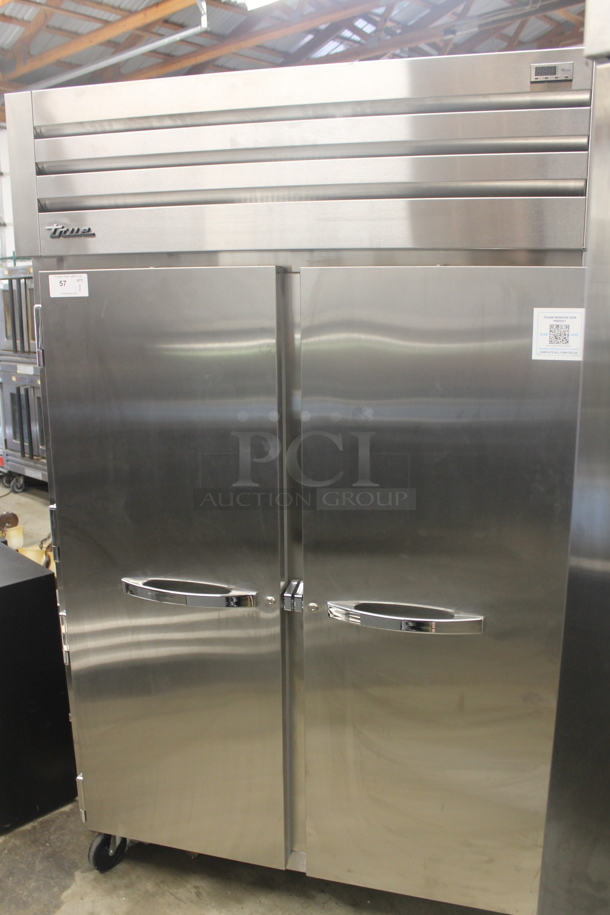 BRAND NEW! 2022 True STR2F-2S-HC Commercial Stainless Steel 2 Door Reach-In Freezer With Steel Shelves On Commercial Casters. 115V, 1 Phase. Tested and Working! - Image 1 of 6